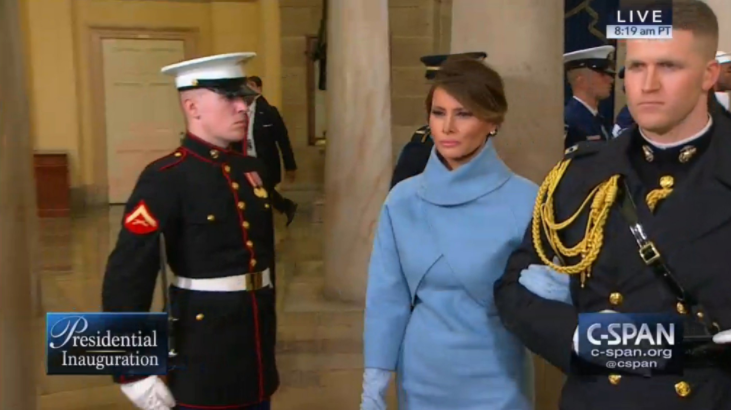 Photo of a steely-faced Melania Trump