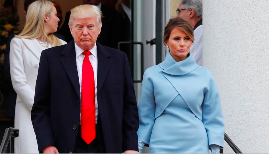 Photo of Melania Trump with Donald Trump at the inauguration