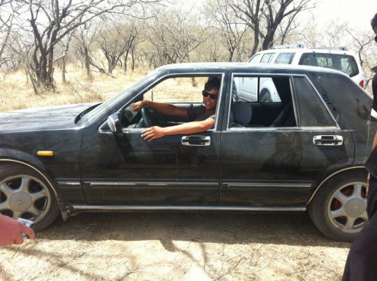 The author driving Pascale's Nissan Cedric