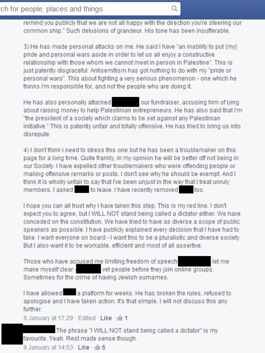 The bottom of a 700 word rant that ends in "I WILL NOT STAND being called a dictator."