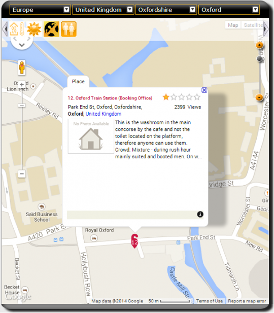 Over 2000 people have looked at Oxford Stations as somewhere to find "suited and booted men"
