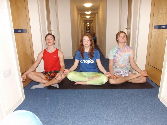 Ed (Left) - Shorts - Primark, Vest - Decathlon. Isaac wears Ed's own tie-dye creation!