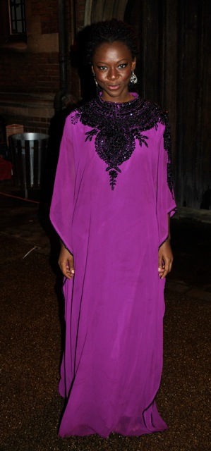 Lupita nyong’o of 12 Years a Slave sticks true to theme, flaunting a dazzling jeweled neckline atop a bold flowing violet hue.