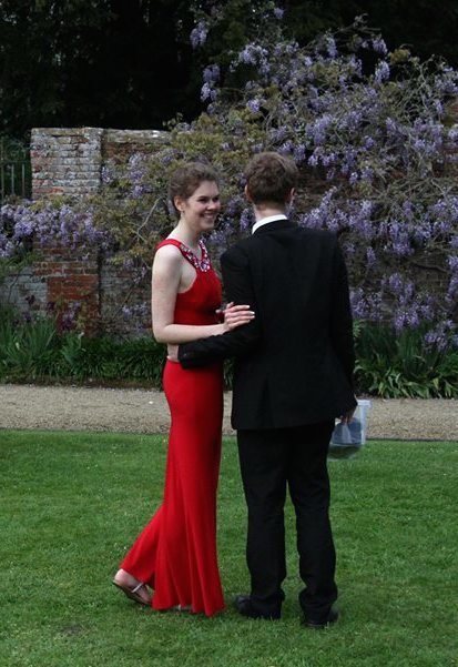 Looking tall and elegant in red