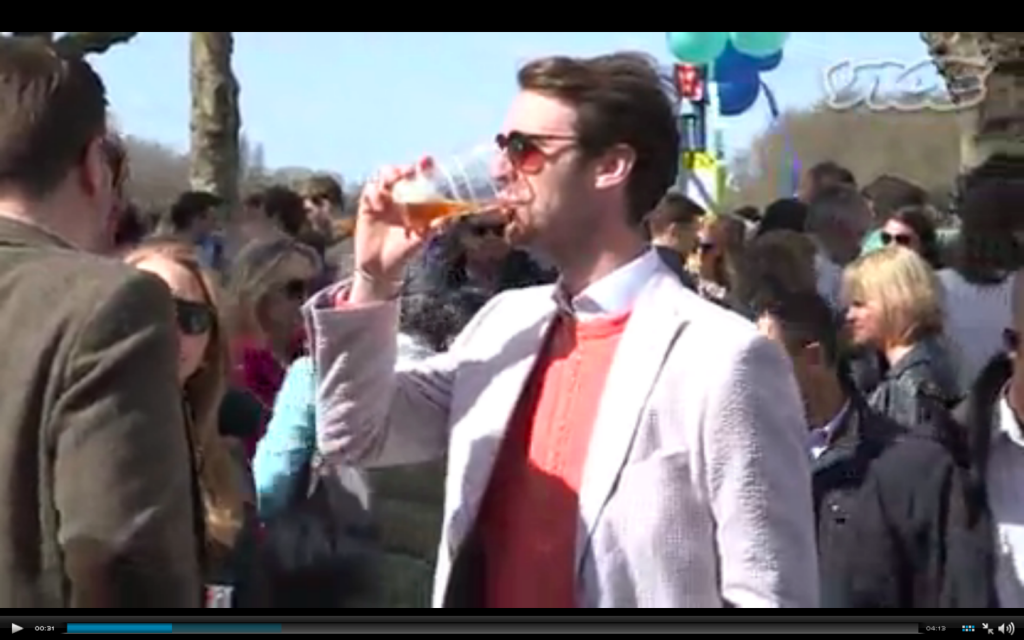 Not another one wearing a blazer and drinking