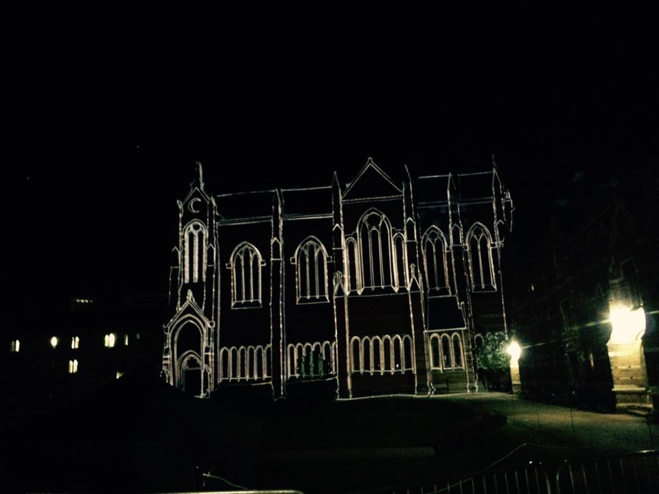 Bit of projection mapping on the chapel. Very pretty.
