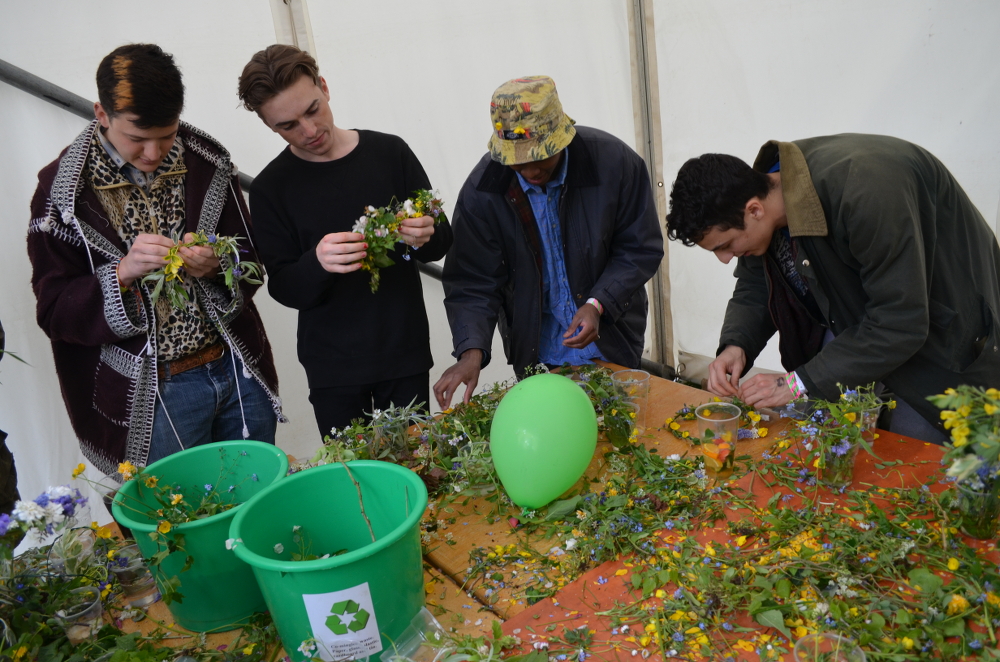 Step #1: Tie some flowers together