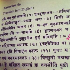 Homework after studying Sanskrit for four weeks FUCK