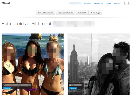Hot or Not: Users get to decide who is the hottest girl/guy at any particular University.
