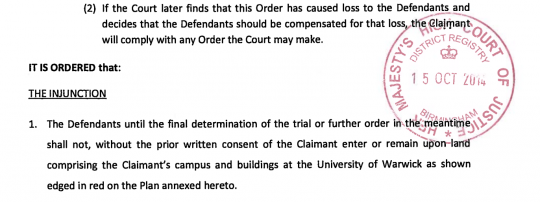 National Action Injunction