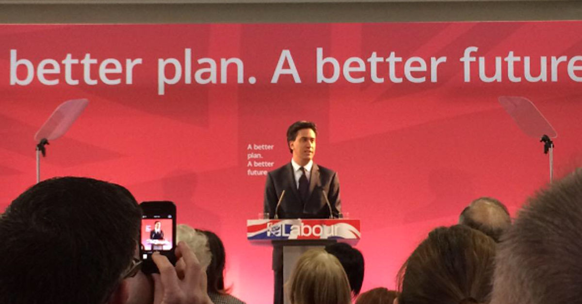 Miliband on campus earlier this year.