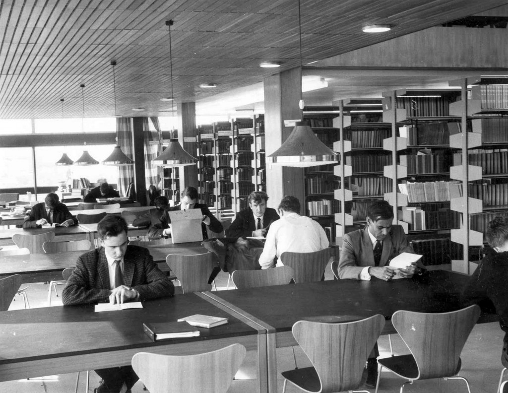 Studying in the library in 1965.