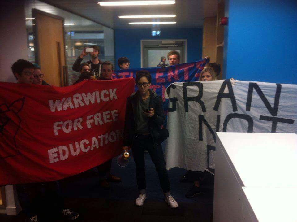 Protesting inside University House