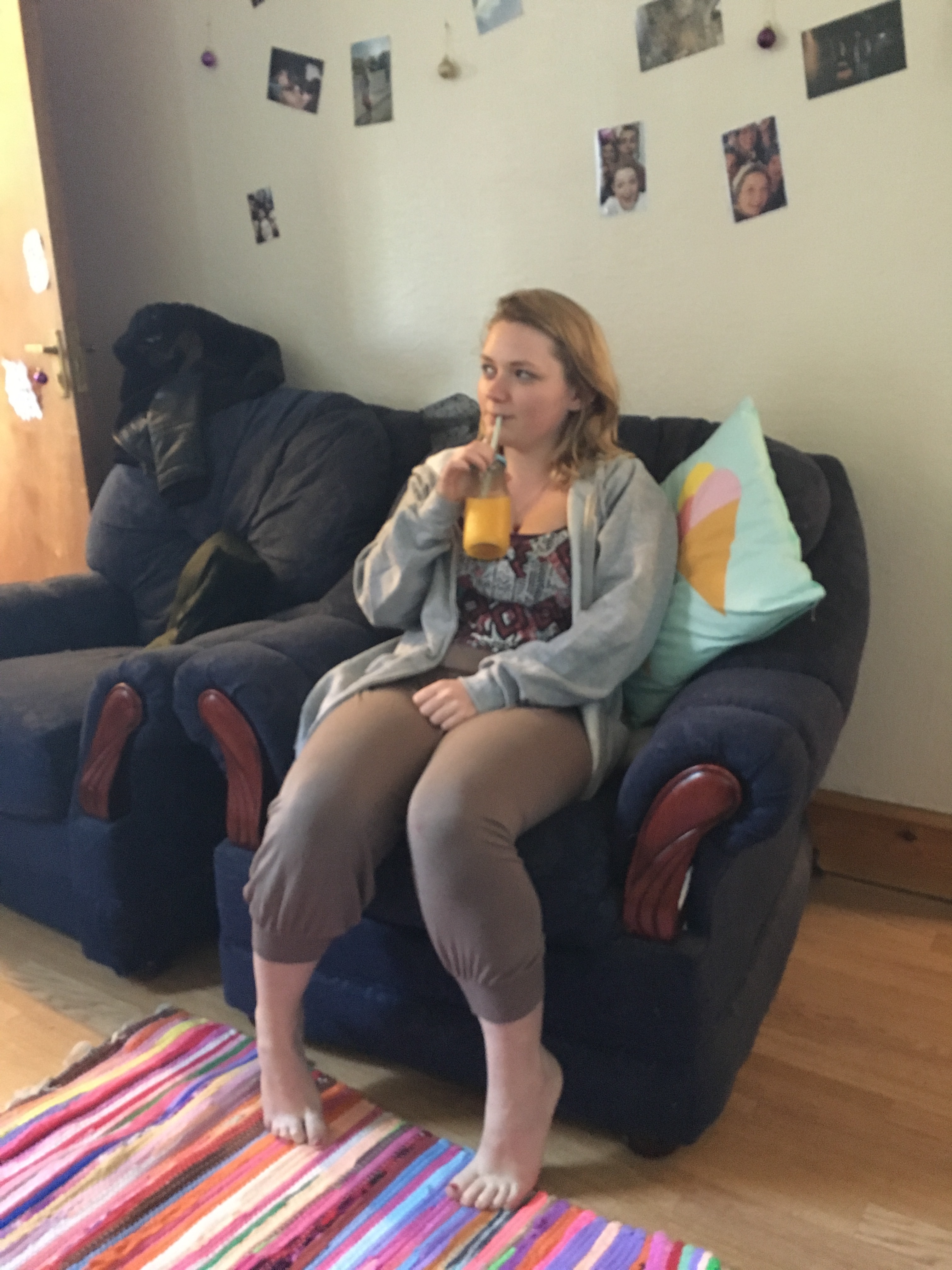Casually enjoying a drink
