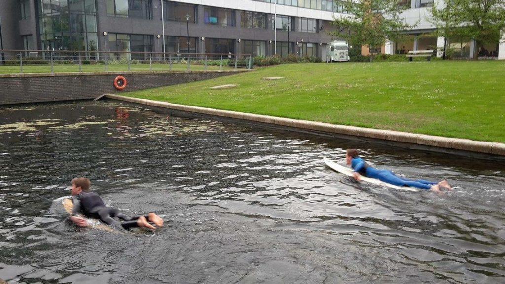 The author at a Warwick Surf training session.