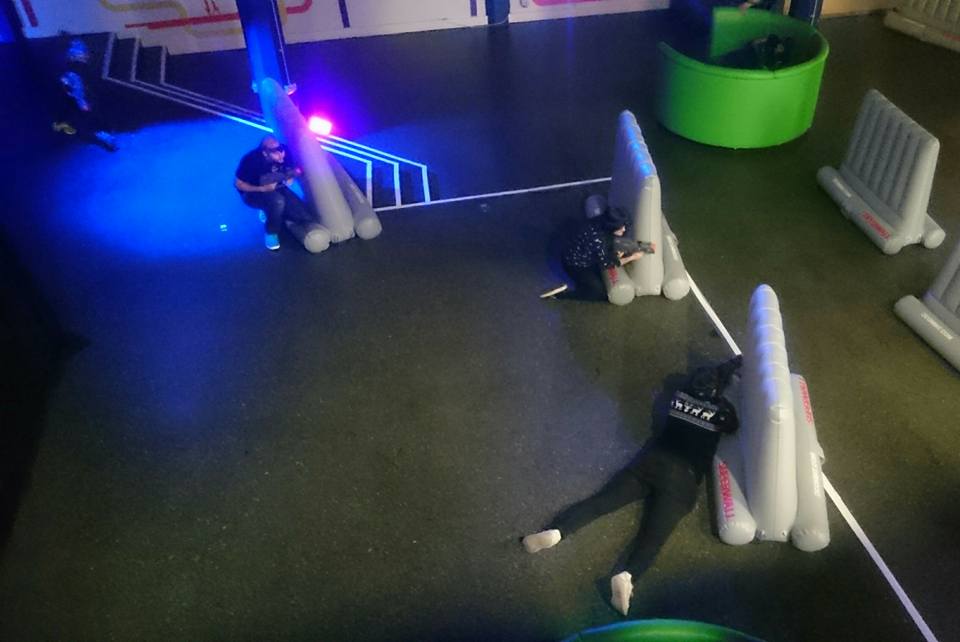 We play laser tag when you're all gone.