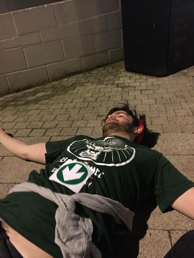 An example of the consequences of drinking on the Piazza steps.