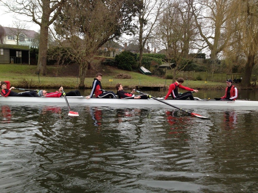 Oliver coxing a long session at Warwick...