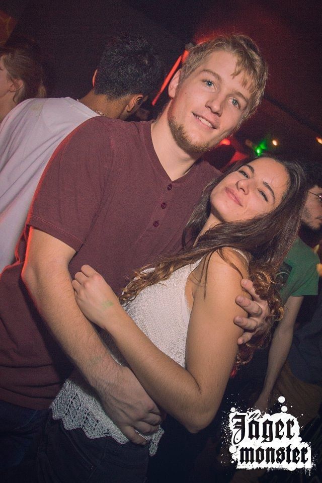 Image may contain: Face, Clothing, Apparel, Night Life, Party, Night Club, Human, Person, Club