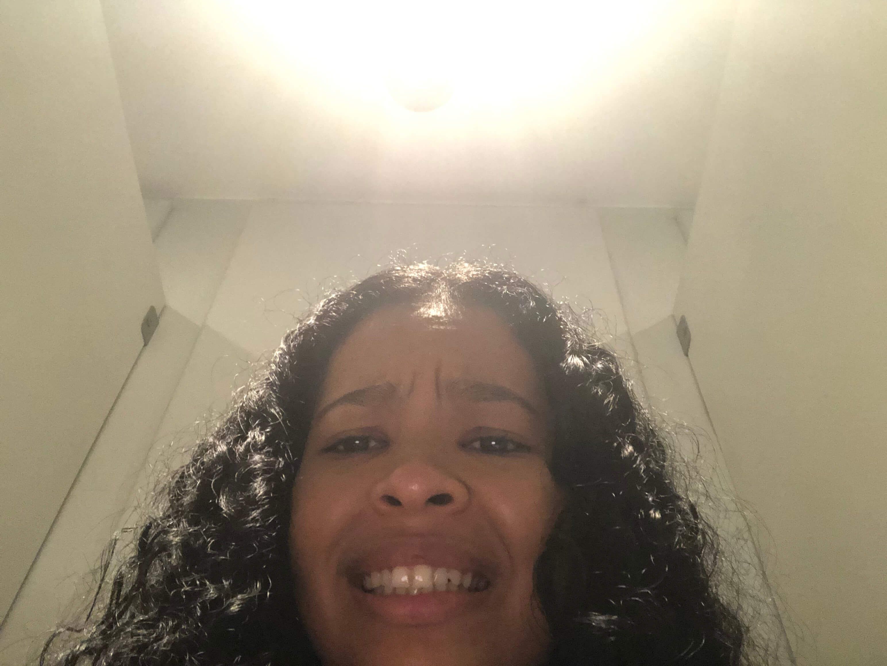 Image may contain: Lip, Mouth, Light, Face, Person, Human, Hair
