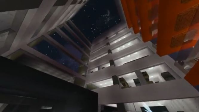Image may contain: Architecture, Staircase, Minecraft, Building