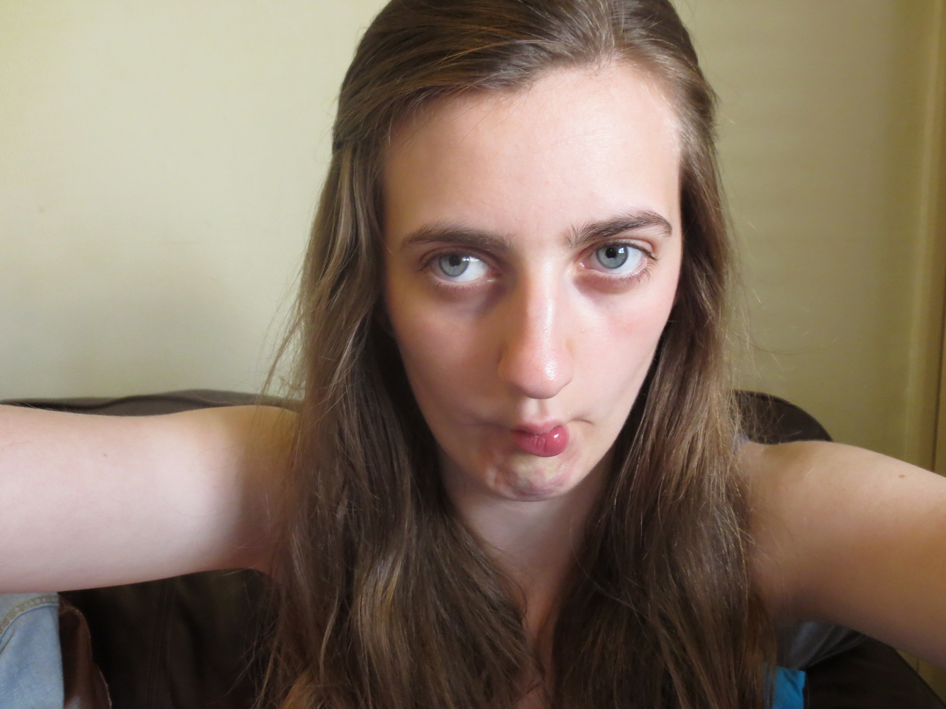 Sporting the fish face