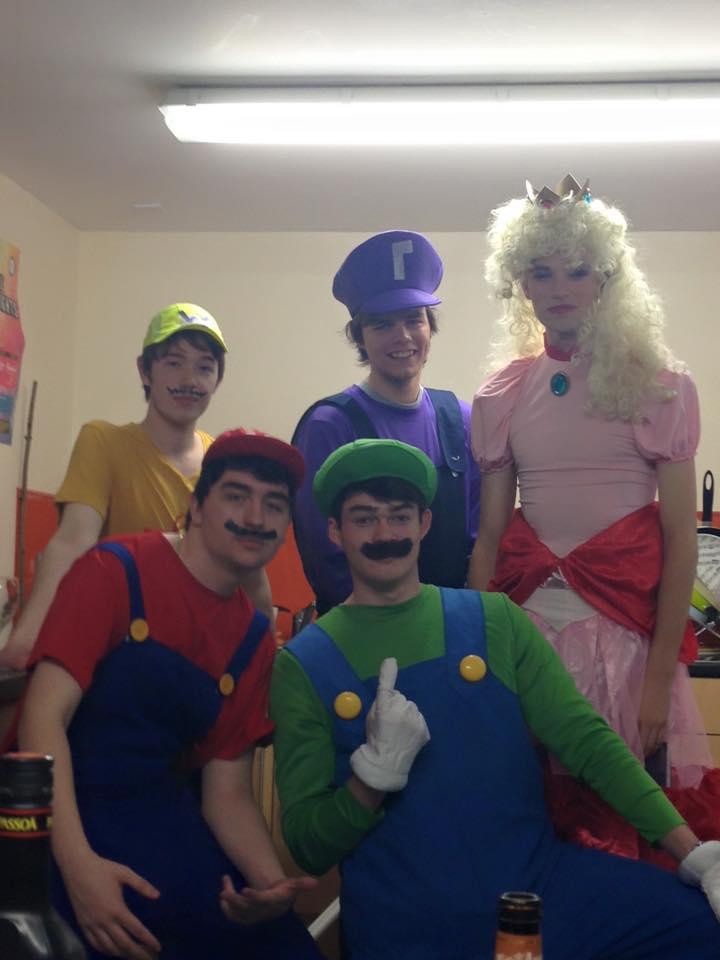 Gabe (far right) still finds it easy to partake in Uni life