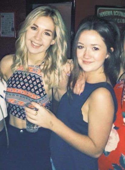 Sophie, left, and Elinor, right, on an injury free night out