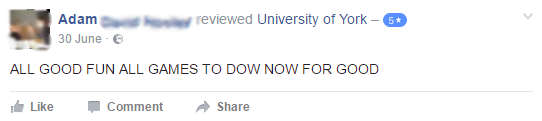 That's the kind of enthusiasm that UoY nourishes