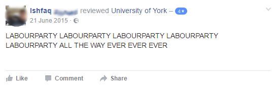 York as a city is primarily labour-voting, but the university does in fact have societies for many political parties