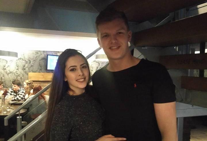 Toby and his girlfriend, Esther, who sometimes models for his brand