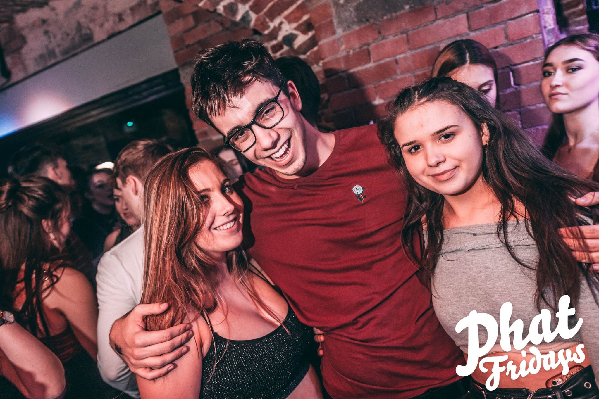 Image may contain: Disco, Brick, Accessories, Glasses, Accessory, Party, Night Club, Club, Human, Person