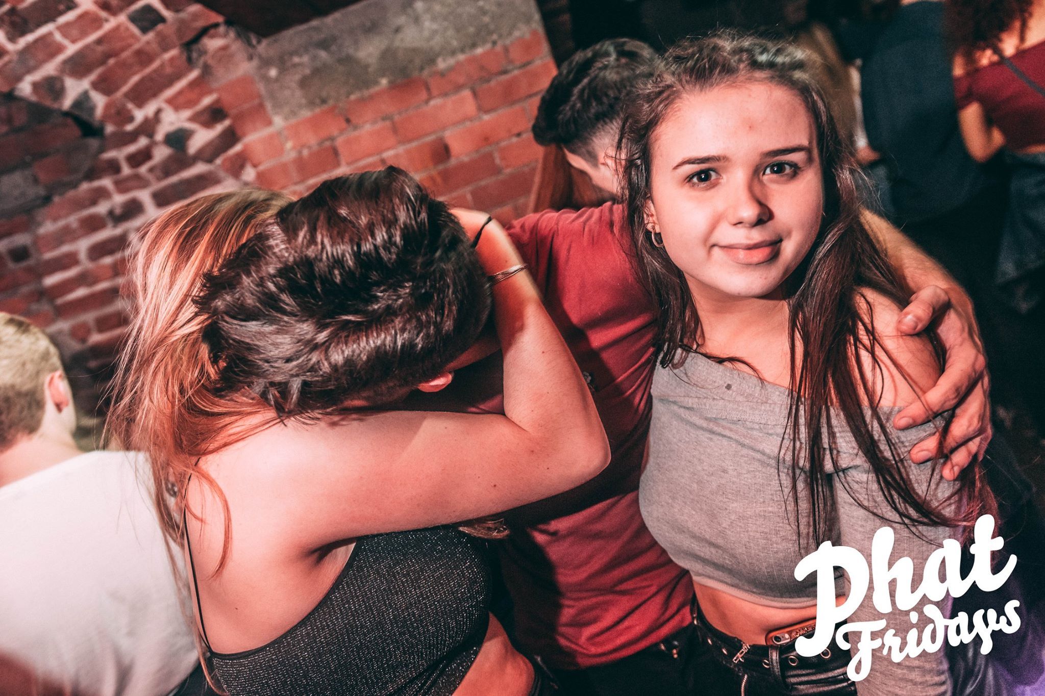 Image may contain: Hair, Clothing, Apparel, Night Club, Club, Human, Person, Brick