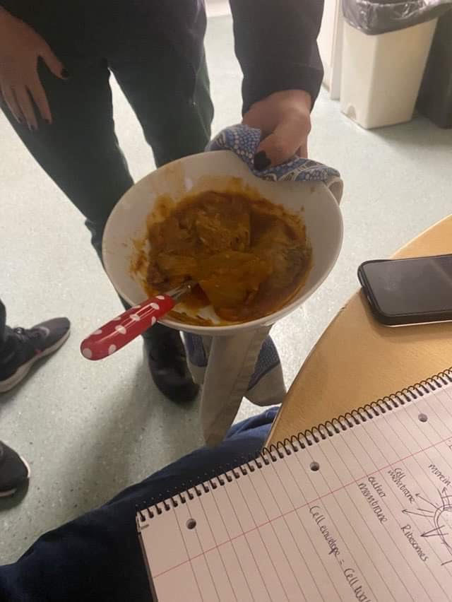 lumps of food in a bowl