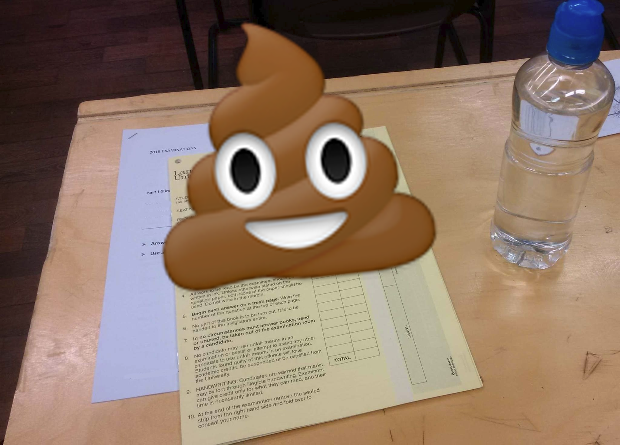 I unsurprisingly don't have many images of exams, so this one has a poo on it