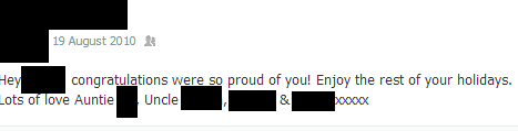 Love from the extended family... something I never received