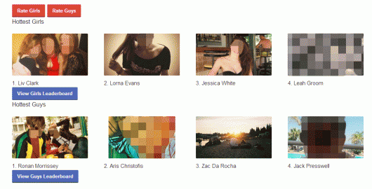The site allows you rate girls and guys as hot or not...