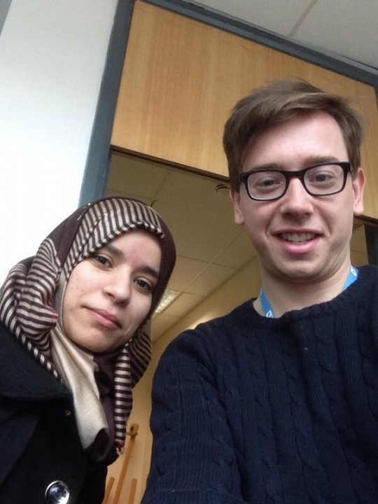 Ally Buckle with Malaka Mohammed, from Palestine