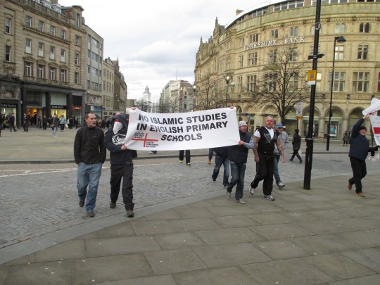 EDL marched from Fargate to town hall, then back again.