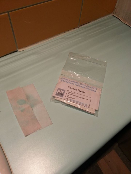 Traces of cocaine were found beside sinks and on flat surfaces in the lavvies