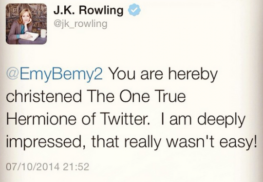 Rowling congrats