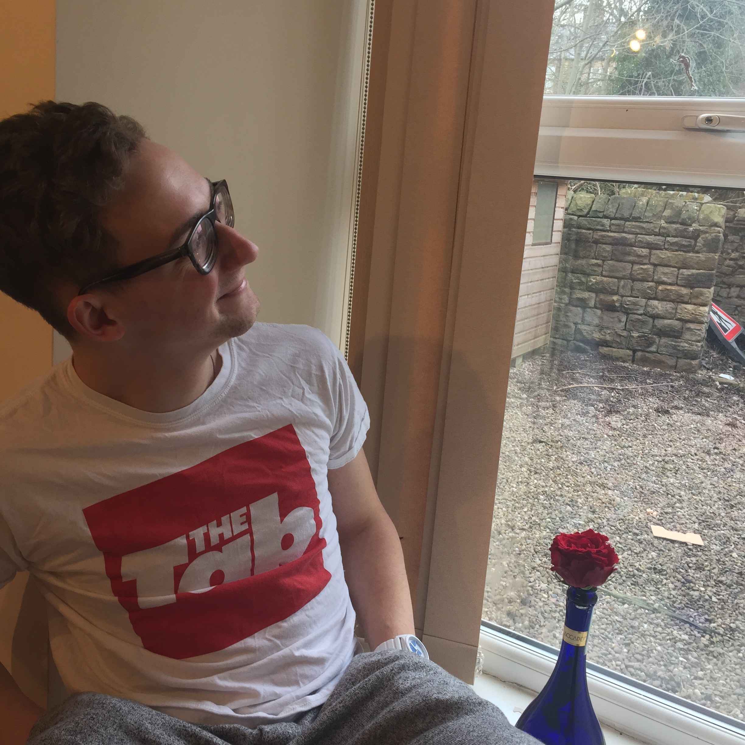 John reflecting on happier times