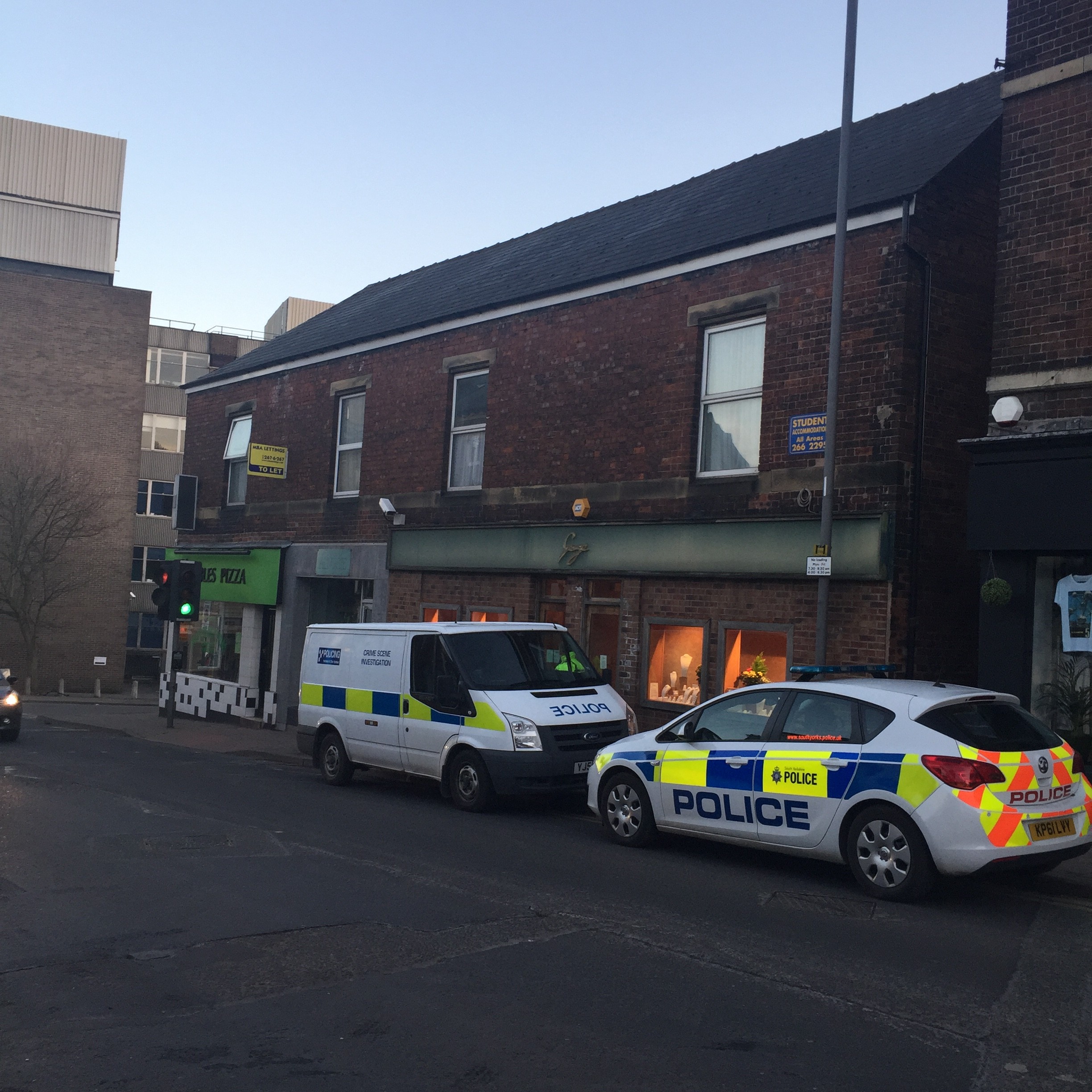 The incident is thought to have happened at George Jewellers, Broomhill