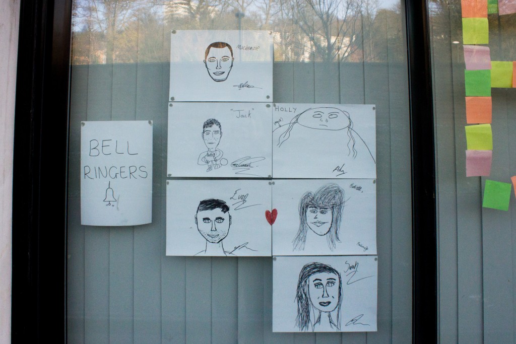 A4 sketches of flatmates within one Endcliffe apartment.