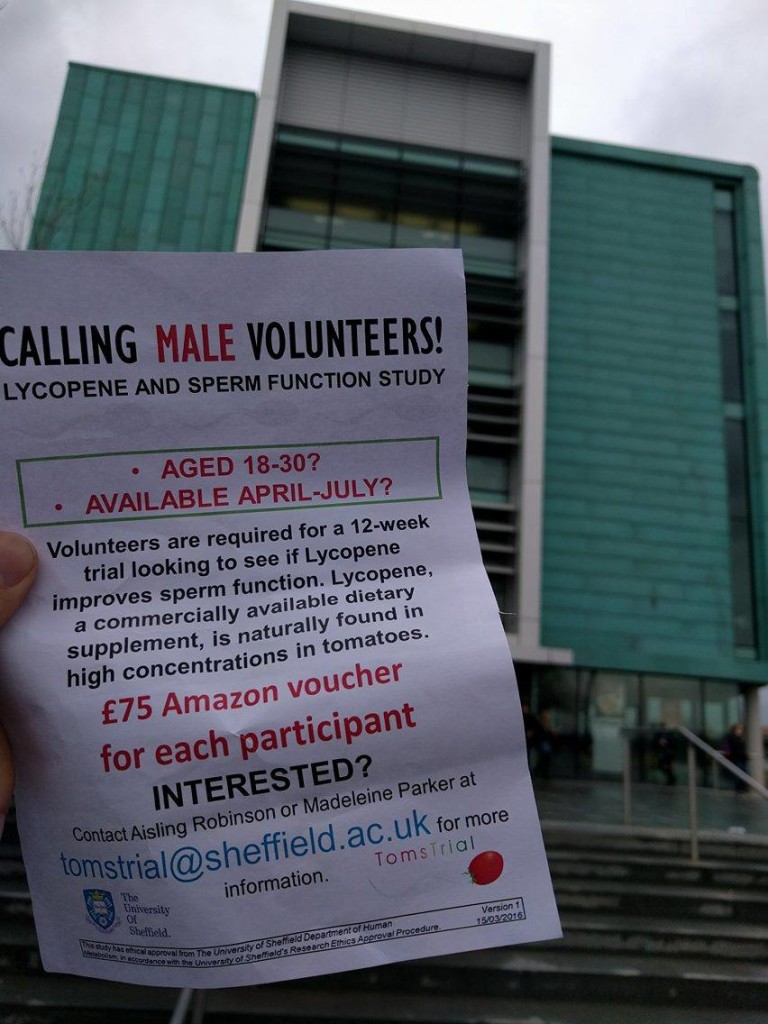 A leaflet advertising the study.