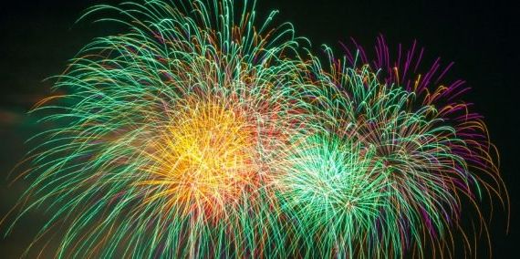 Image may contain: Night, Fireworks