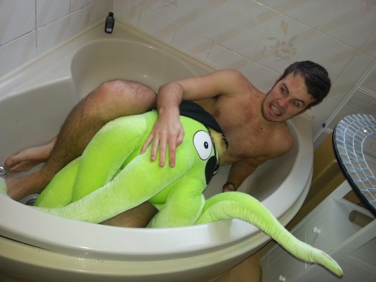 You may get attacked by a 5 tentacled green pirate octopus whilst naked...