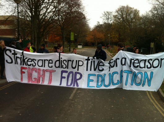 Lecturers and students took to the streets twice last term