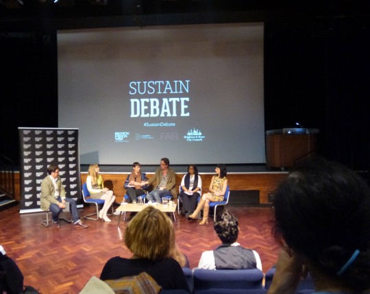 From left to right: Tamsin Lejeune, Caroline Lucas, Ben Ramsden, Purna Sen, Carry Somers
