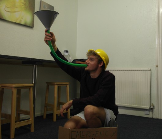 A lad in a box